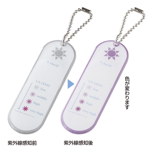 ノベルティ：[ビューティ] UVレベルチェックリップミラー