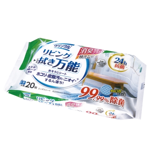 ノベルティ：[粗品（クリーナー）] クリンクル リビング拭き掃除万能おそうじシート20枚