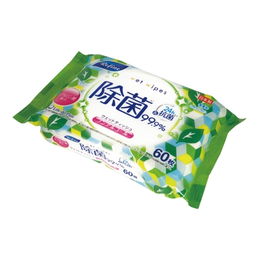ノベルティ：リファイン 24h抗菌ノンアルコール除菌ウェット60枚1P