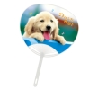 ノベルティ：≪うちわ 名入れ印刷無料≫ ポリ中万Gうちわ(エコマーク入り)　犬