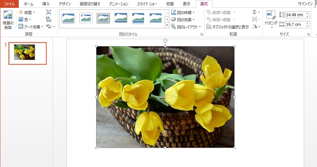 <パワーポイント> 任意のサイズや形に画像補正できる便利ワザ